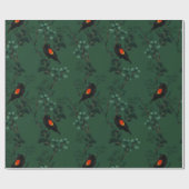 Rotflügel-Schwarzvogelmuster Geschenkpapier (Flach)