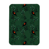 Rotflügel-Schwarzvogelmuster Magnet (Vertikal)