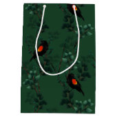 Rotflügel-Schwarzvogelmuster Mittlere Geschenktüte (Rückseite)