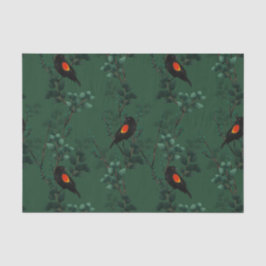 Rotflügel-Schwarzvogelmuster Seidenpapier