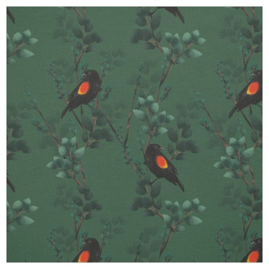 Rotflügel-Schwarzvogelmuster Stoff (Muster)