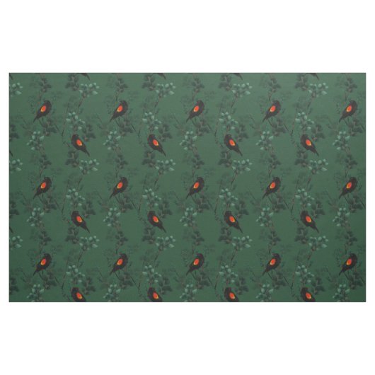 Rotflügel-Schwarzvogelmuster Stoff (Fat Quarter (45,7 x 55,9 cm))