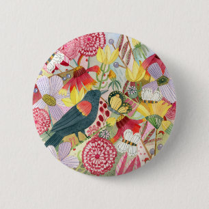 Rotflügelige Blackbird/Wiese-Taste Button
