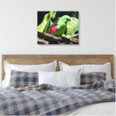 Rotflügelpapagei auf Baumlippe Leinwanddruck (Insitu (Schlafzimmer))