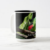 Rotflügelpapagei auf Baumlippe Zweifarbige Tasse (Vorderseite Links)