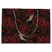 Rotfrüchte in den Chrysanthemen in braun und rot Große Geschenktüte (Rückseite)