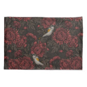 Rotfrüchte in den Chrysanthemen in braun und rot Kissenbezug (Rückseite-Links)