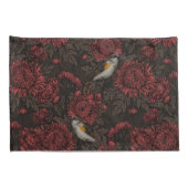 Rotfrüchte in den Chrysanthemen in braun und rot Kissenbezug (Rückseite-Rechts)