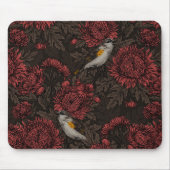 Rotfrüchte in den Chrysanthemen in braun und rot Mousepad (Vorne)