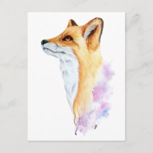 Rotfuchs-Aquarell-Gemälde-Postkarte Postkarte