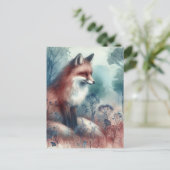 Rotfuchs-Aquarell Postkarte (Stehend Vorderseite)