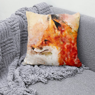 Rotfuchs-Aquarellporträt 03 Kissen
