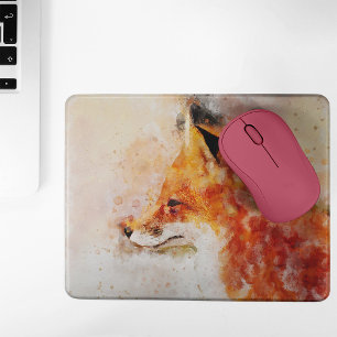 Rotfuchs-Aquarellporträt 03 Mousepad