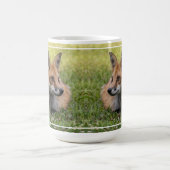 Rotfuchs auf einem Bettsockel Kaffeetasse (Mittel)