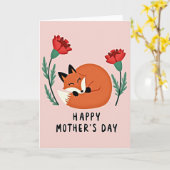 Rotfuchs-Blumen-Muttertagskarte Karte (Gelbe Blume)