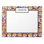 Rotfuchs Cartoon DIY name Doodle Collage Office Notizblock (Vorderseite)