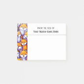 Rotfuchs-Cartoon-Doodle-Collage vom Schreibtisch d Post-it Klebezettel (Vorderseite)