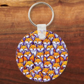 Rotfuchs Cartoon Doodle individuelle Name Wildtier Schlüsselanhänger (Rückseite)