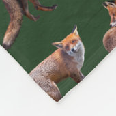Rotfuchs-Fleece-Decke (Dunkelgrün) Fleecedecke (Ecke)