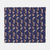 Rotfuchs-Fleece-Decke (Navy) Fleecedecke (Vorderseite (Horizontal))