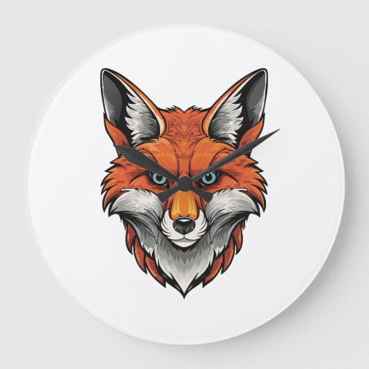 Rotfuchs Große Wanduhr (Vorderseite)