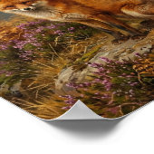 Rotfuchs Herbst Heide Wald Welpen I Poster (Ecke)