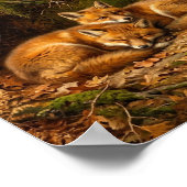 Rotfuchs Herbst Heide Waldjunge II Poster (Ecke)