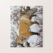 Rotfuchs im Schnee im Winter Puzzle (Vertikal)