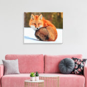 Rotfuchs im Schnee | Yukon Leinwanddruck (Insitu (Wohnzimmer))