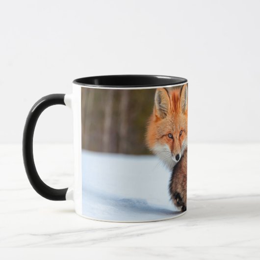 Rotfuchs im Schnee | Yukon Tasse (Links)