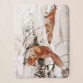 Rotfuchs im Schneewinter (von Wilhelm Kuhnert) Sherpadecke (Vorderseite)