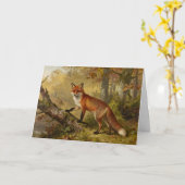 Rotfuchs im Wald Geburtstag Karte (Gelbe Blume)