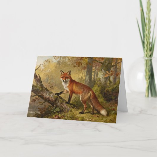 Rotfuchs im Wald Geburtstag Karte (Vorderseite)