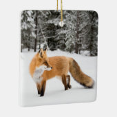 Rotfuchs im weißen Schnee Keramikornament (Rechts)