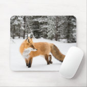 Rotfuchs im weißen Schnee Mousepad (Mit Mouse)