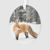 Rotfuchs im weißen Schnee Ornament (Vorderseite)