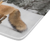 Rotfuchs im weißen Schnee Schneidebrett (Ecke)