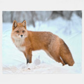 Rotfuchs im Winter Fleecedecke (Vorderseite (Horizontal))