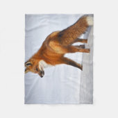 Rotfuchs im Winterschnee Fleecedecke (Vorderseite)