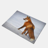 Rotfuchs im Winterschnee Fußmatte (Schrägansicht)