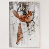 Rotfuchs im Winterschnee (von Wilhelm Kuhnert) Puzzle (Vertikal)