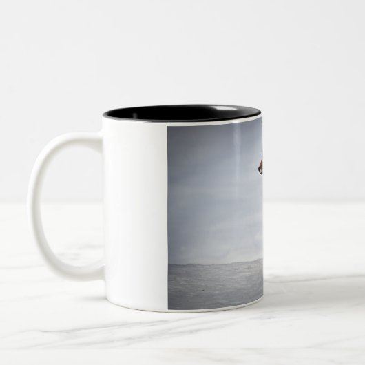 Rotfuchs im Winterschnee Zweifarbige Tasse (Links)