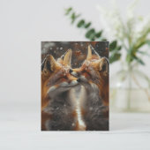 Rotfuchs in Liebe Postkarte (Stehend Vorderseite)