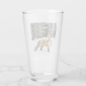 Rotfuchs in weißem Schnee Glas (Rückseite)