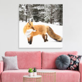 Rotfuchs in weißem Schnee Leinwanddruck (Insitu (Wohnzimmer))