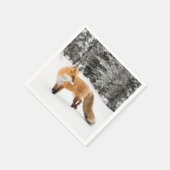 Rotfuchs in weißem Schnee Serviette (Ecke)