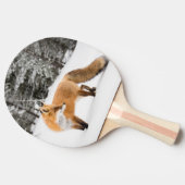 Rotfuchs in weißem Schnee Tischtennis Schläger (Seitenansicht)