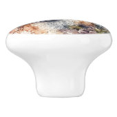 Rotfuchs in Wildblumen Keramikknauf (Seitenansicht)