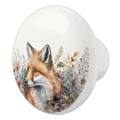 Rotfuchs in Wildblumen Keramikknauf (Rechts)