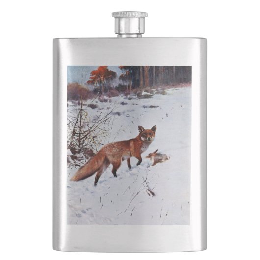 Rotfuchs-Jagdkunst Flachmann (Vorderseite)